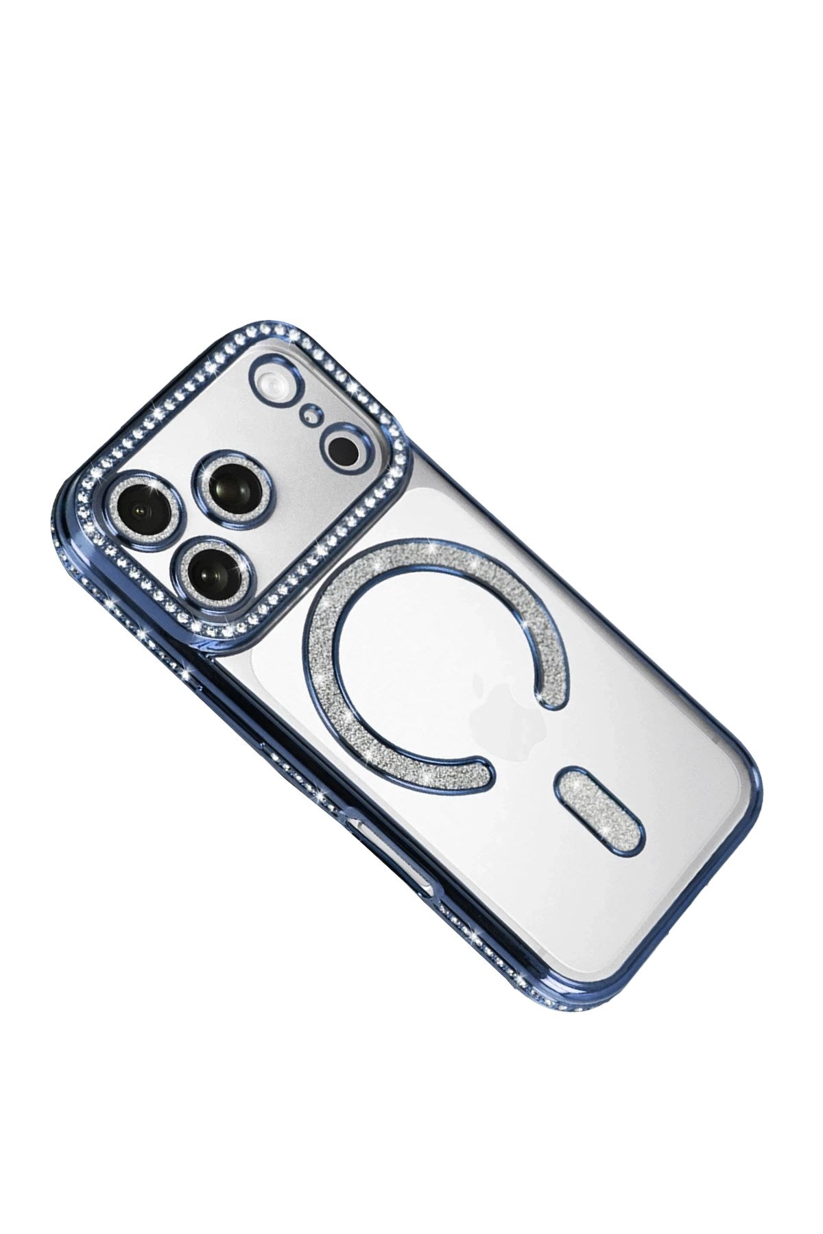 Mey İthalat® iPhone 17 Pro Joke Simli Magneticsafe Kılıf - Mavi