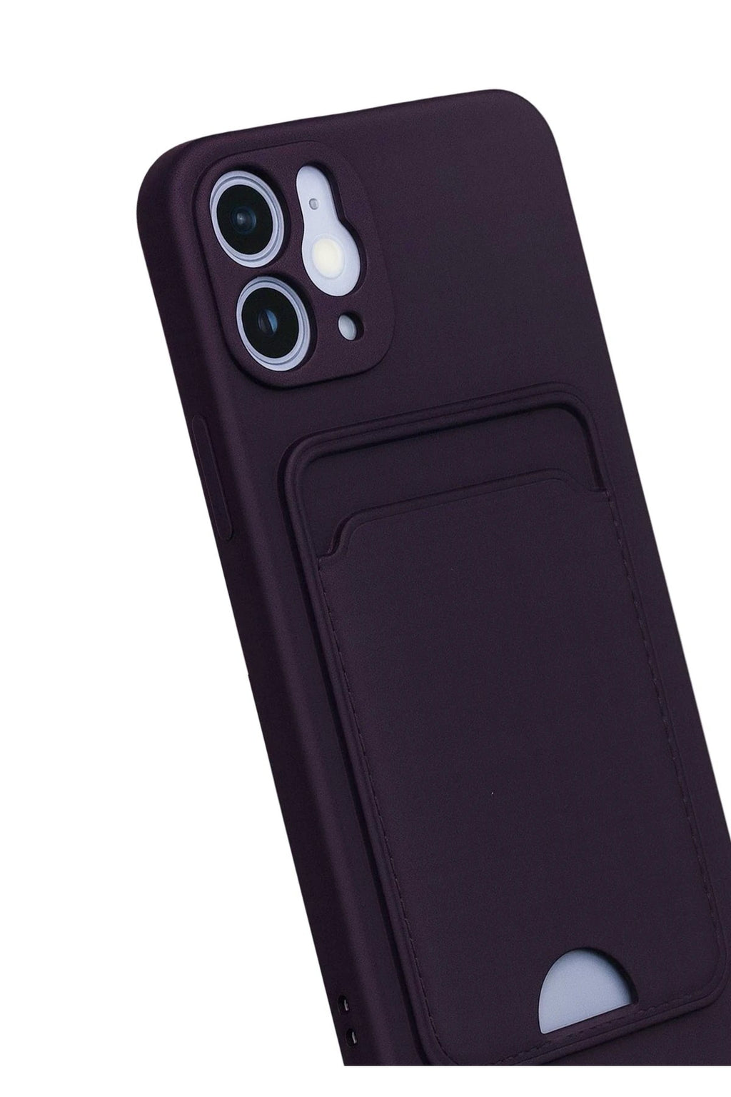 Mey İthalat® iPhone 12 Kılıf Kelvin Kartvizitli Silikon - Derin Mor