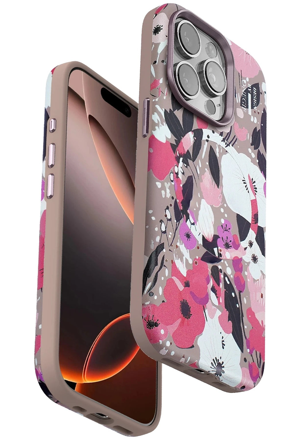 Mey İthalat® iPhone 14 Pro Flower Series Magsafe Kapak - Pembe