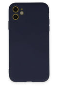 Mey İthalat® iPhone 11 Kılıf Nano içi Kadife Silikon - Lacivert