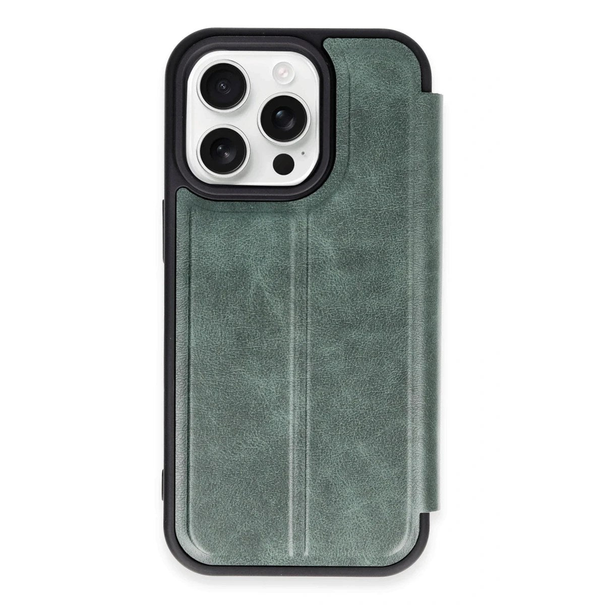 Mey İthalat® iPhone 14 Pro Kılıf Flip Cover - Koyu Yeşil