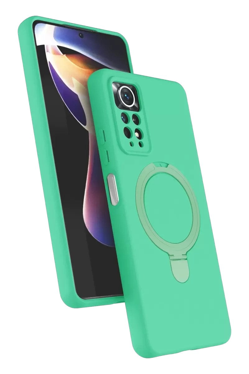 Mey İthalat® Redmi Note 12 Pro 4G Regal Magsafe Standlı Kapak - Yeşil