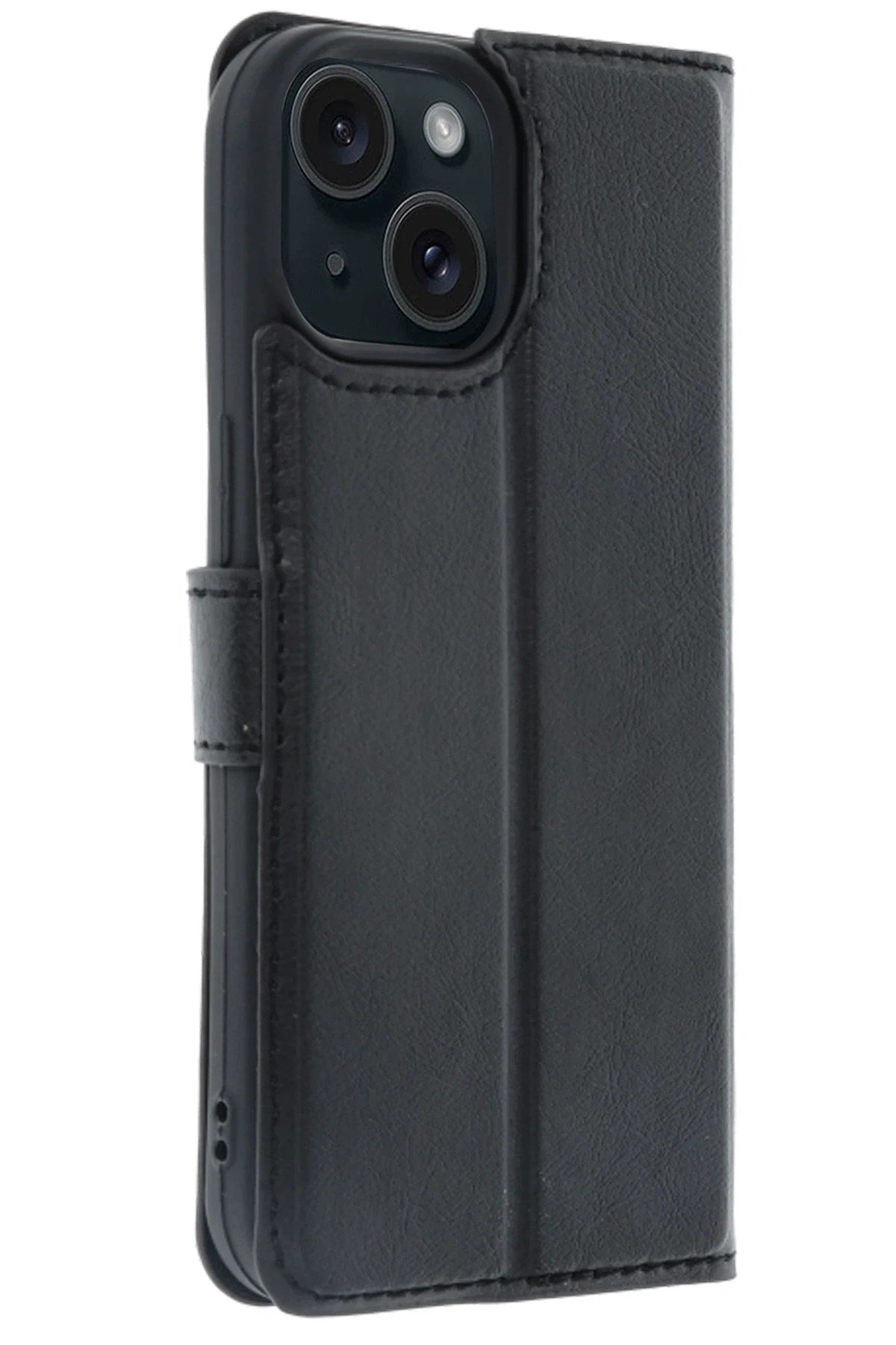 Mey İthalat® iPhone 15 Trend S Plus Kapaklı Kılıf - Siyah