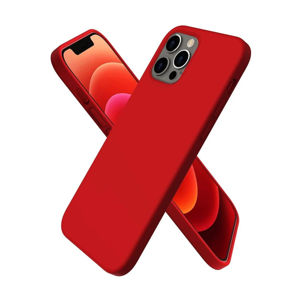 Mey İthalat® iPhone 12 Pro Max Kılıf First Silikon - Koyu Kırmızı