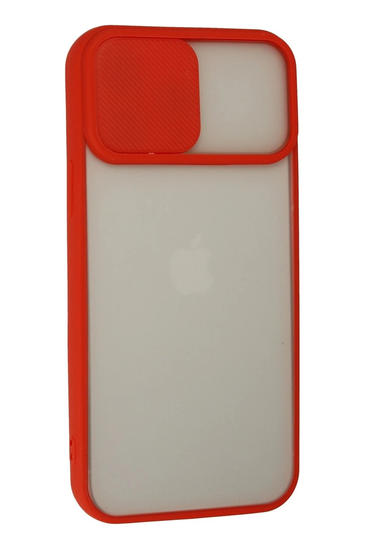Mey İthalat® iPhone 13 Pro Max Kılıf Palm Buzlu Kamera Sürgülü Silikon - Kırmızı
