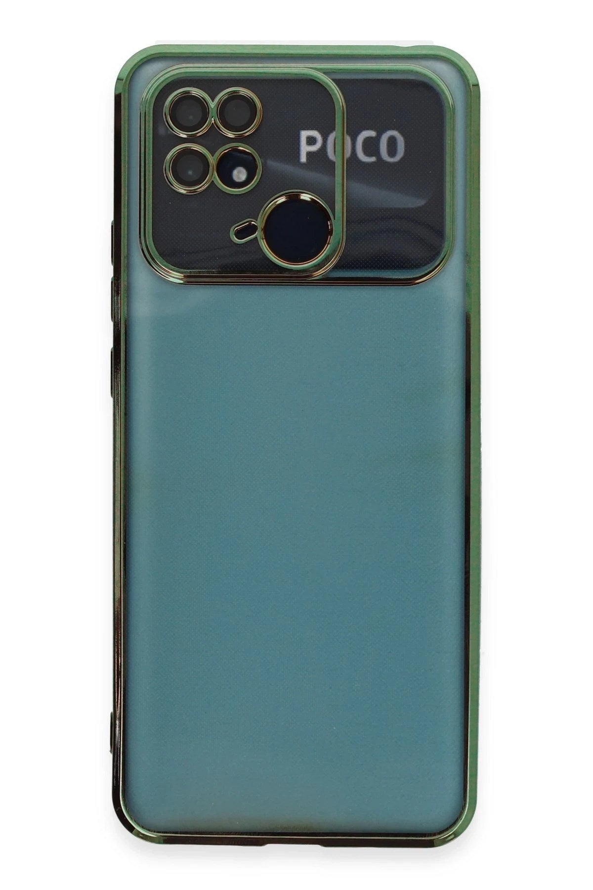 Mey İthalat® Redmi 10C Kılıf Lensli Silikon - Yeşil