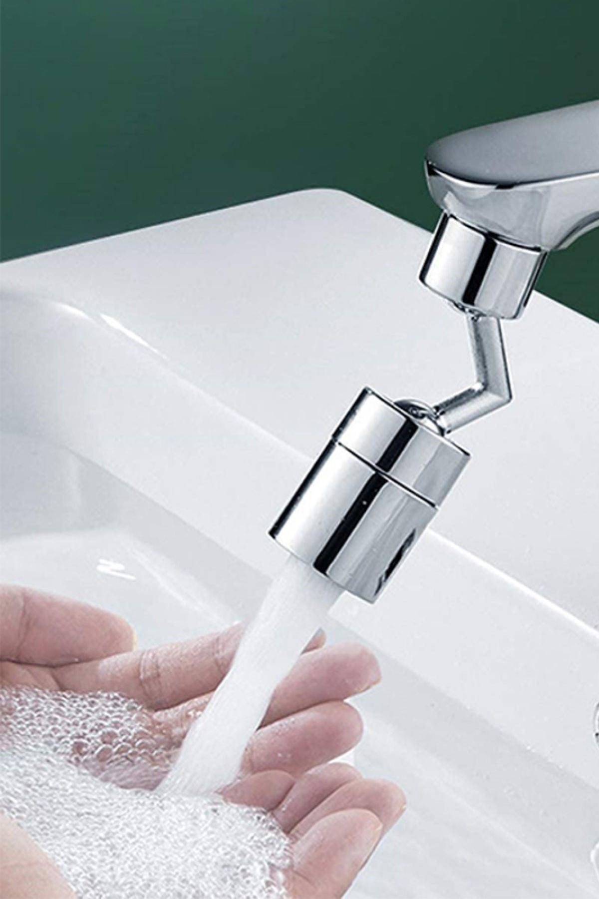 Krom Görünümlü Plastik Kolay Yerleştirilebilen Banyo Tuvalet Bahçe Fonksiyonlu Musluk Başlığı