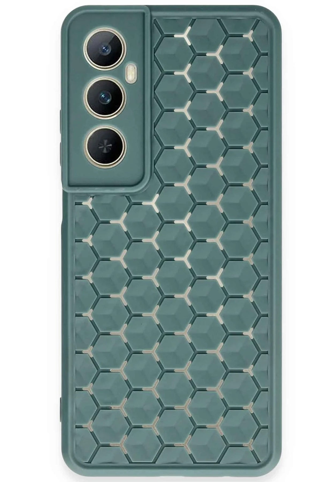 Mey İthalat® Realme C65 Kılıf Petek Silikon Kapak - Koyu Yeşil