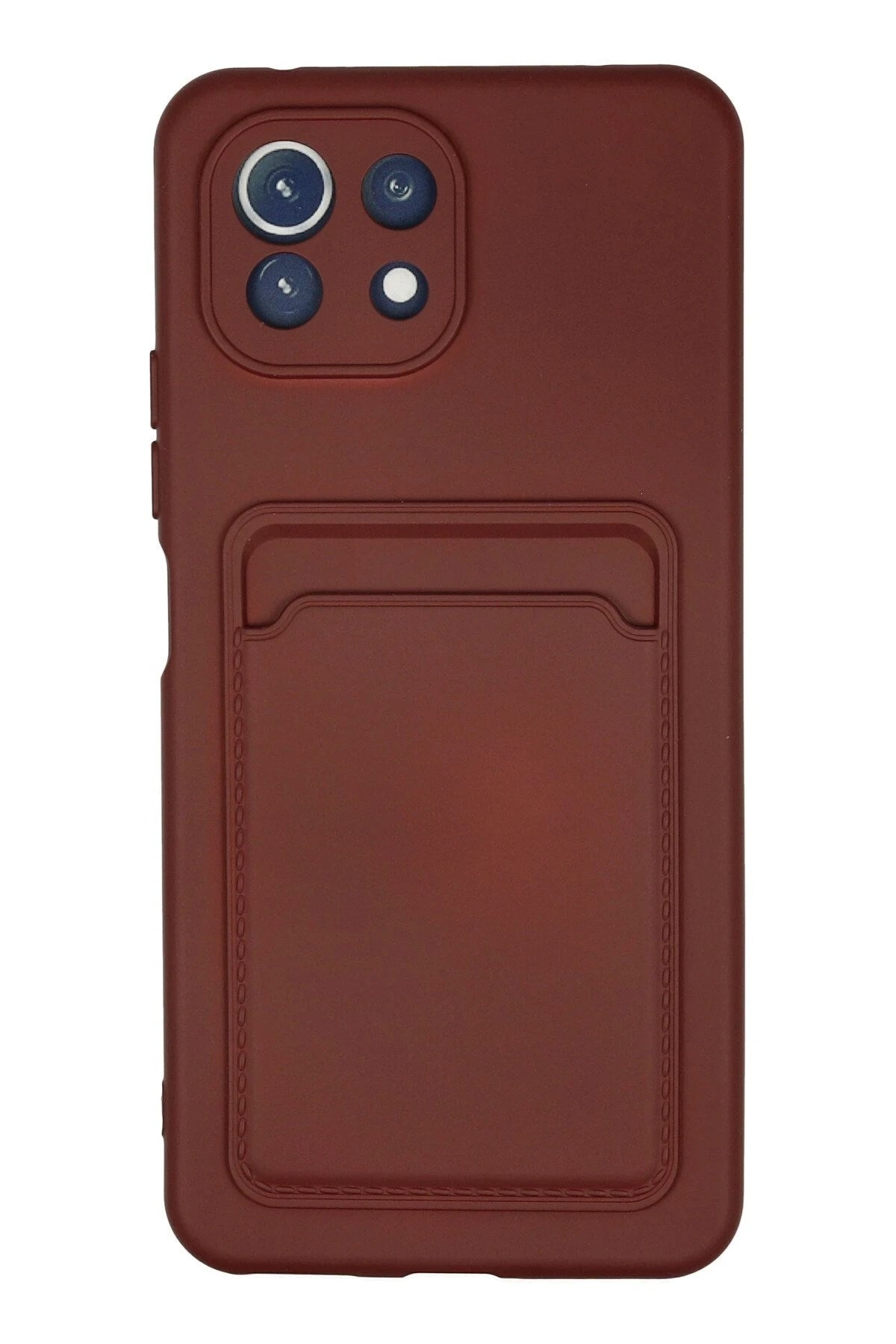 Mey İthalat® Mİ 11 Lite Kılıf Kelvin Kartvizitli Silikon - Bordo
