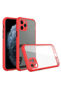Mey İthalat® iPhone 11 Pro Max Kılıf Miami Şeffaf Silikon - Kırmızı