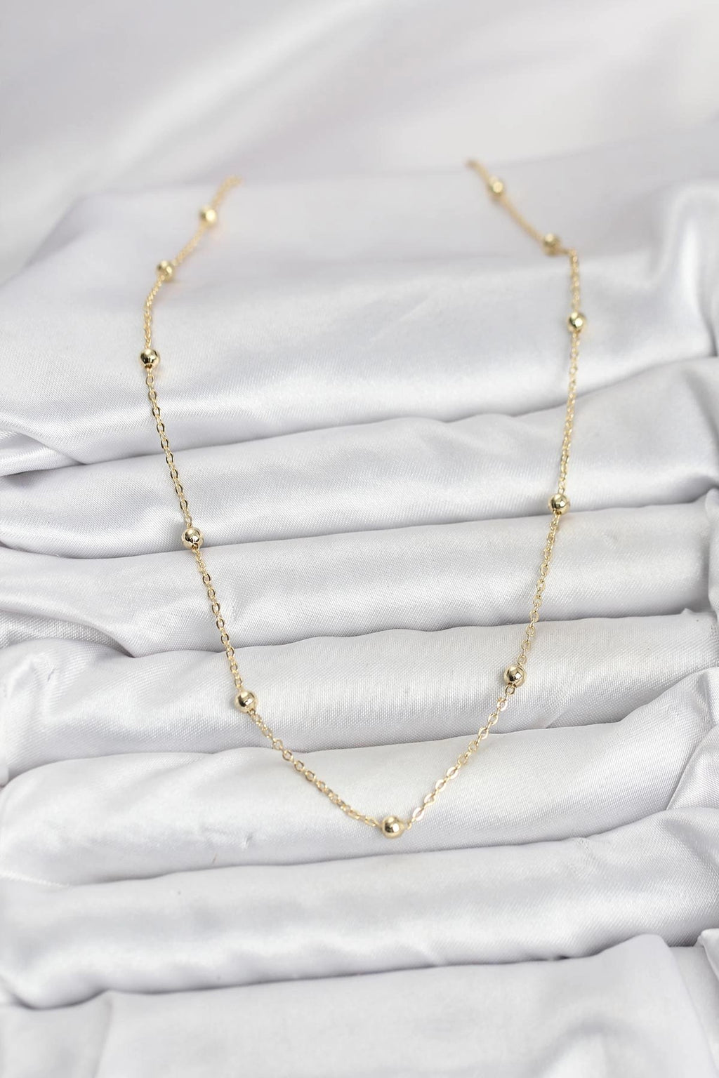 Mey İthalat® CM Gold Renk Top Zincirli Kadın Kolye