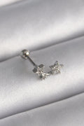 Mey İthalat® 316L Çelik Gümüş Renk Zirkon Taşlı Yıldız Tragus Piercing