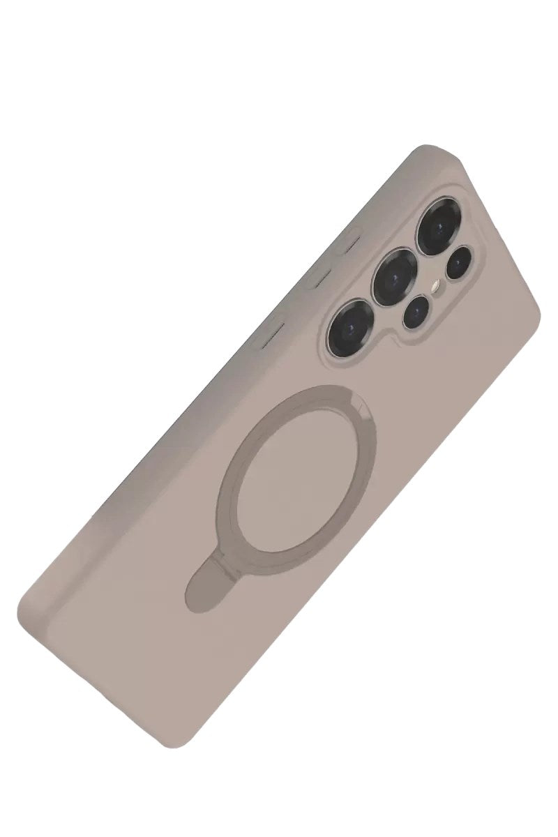 Mey İthalat® Samsung Galaxy S24 Ultra Regal Magsafe Standlı Kapak - Çöl Titanyum