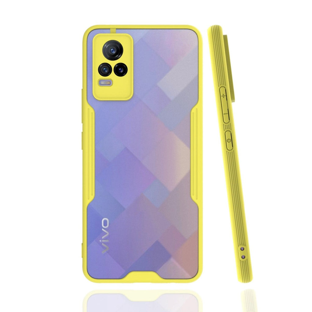 Mey İthalat® Vivo V21e Kılıf Platin Silikon - Sarı