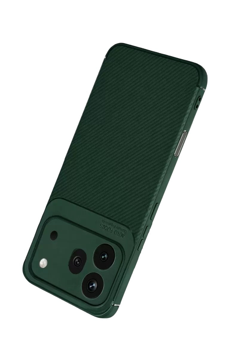Mey İthalat® Huawei Honor 600 Pro Auto Focus Karbon Kapak - Koyu Yeşil