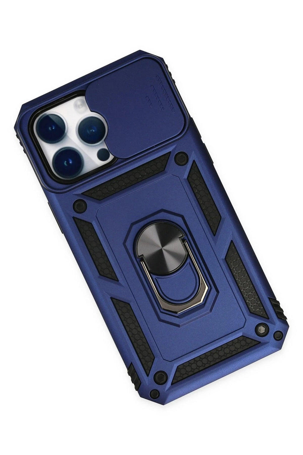 Mey İthalat® iPhone 14 Pro Kılıf Pars Lens Yüzüklü Silikon - Lacivert