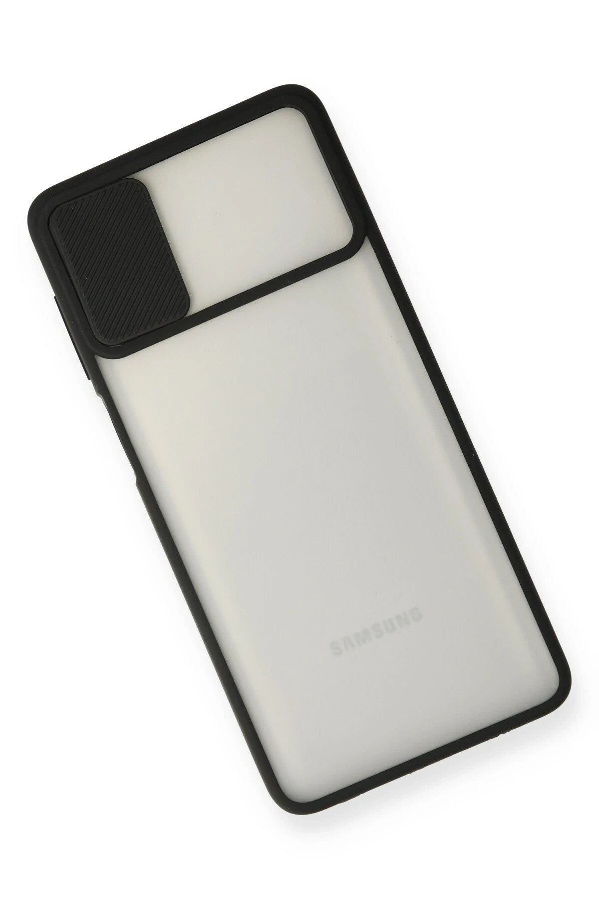 Mey İthalat® Samsung Galaxy M51 Kılıf Palm Buzlu Kamera Sürgülü Silikon - Siyah