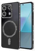 Mey İthalat® Redmi 13C Joke Simli Magneticsafe Kılıf - Siyah