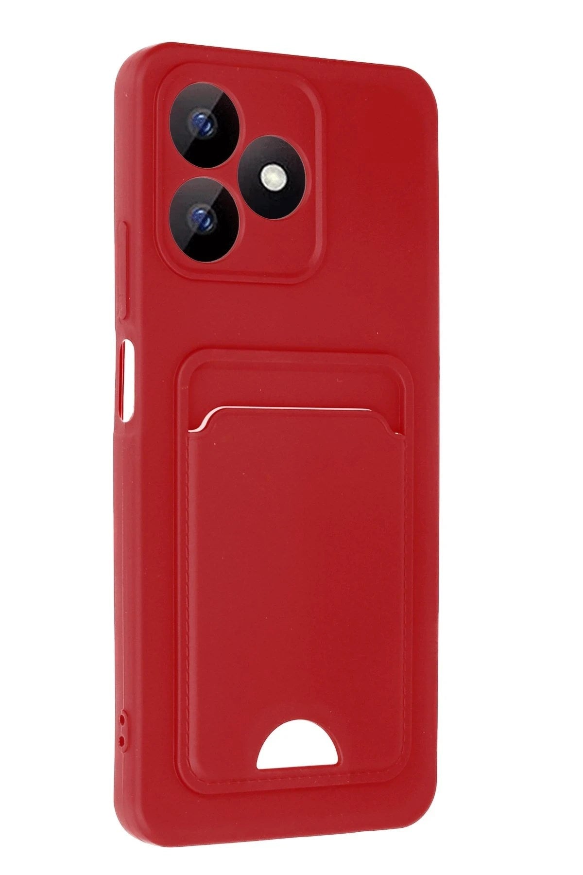 Mey İthalat® Realme Note 50 4G Kılıf Kelvin Kartvizitli Silikon - Kırmızı