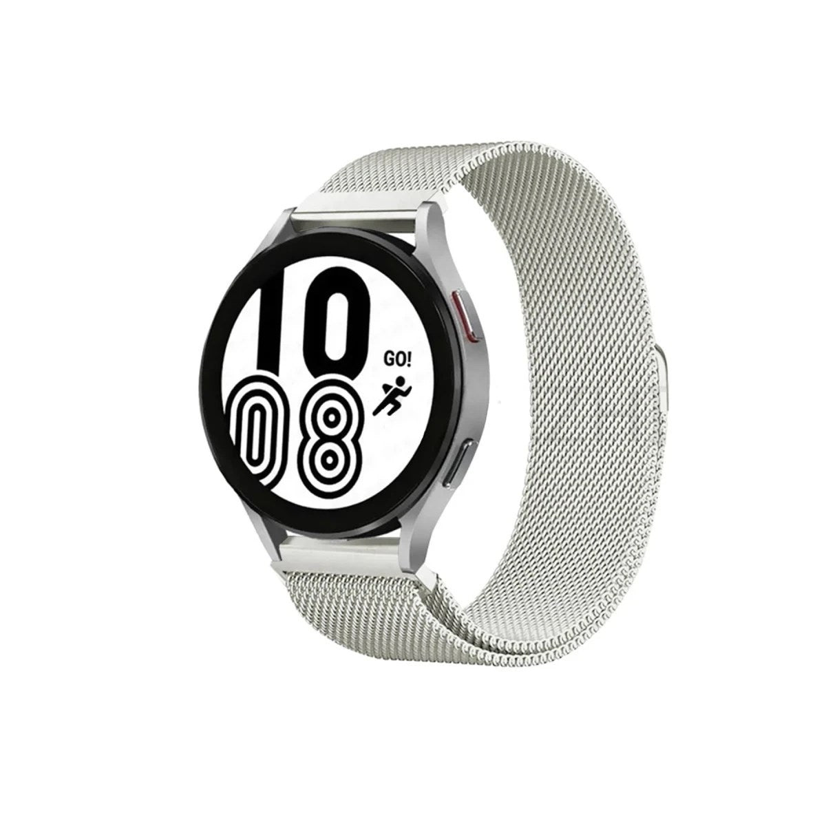 Mey İthalat® Samsung Galaxy Watch 4 Metal Mıknatıslı Kordon - Gümüş
