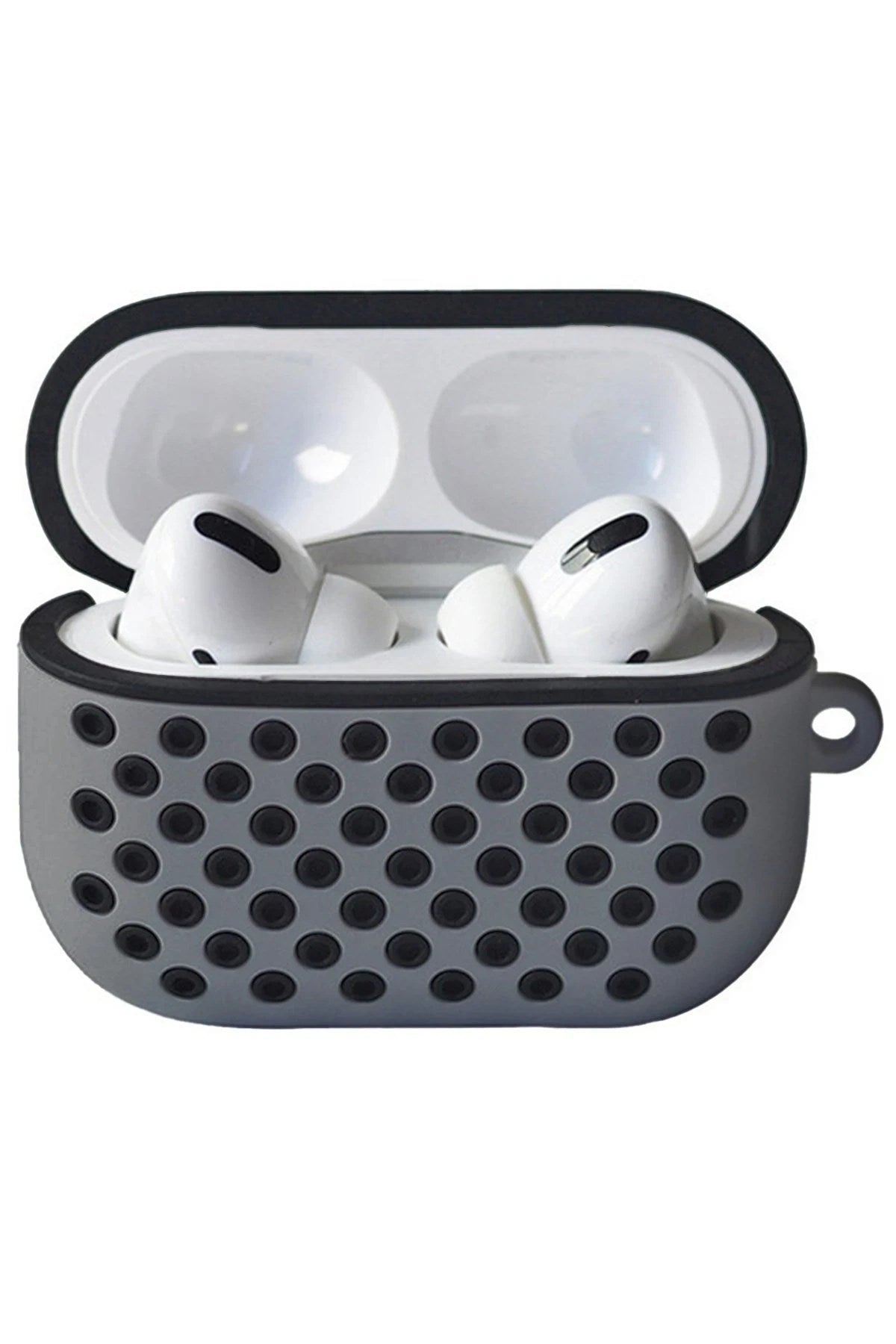 Mey İthalat® Airpods Pro 2 (2.nesil) Spor Delikli Kılıf - Gri-Siyah