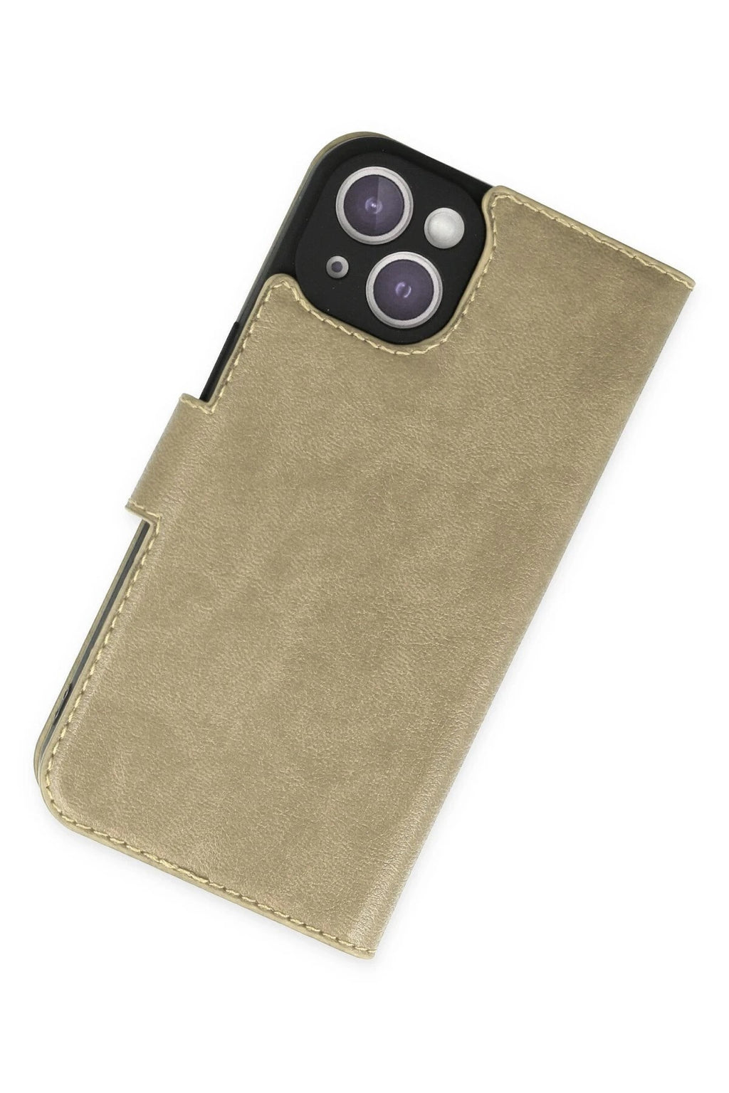 Mey İthalat® iPhone 14 Kılıf Trend S Plus Kapaklı Kılıf - Gold