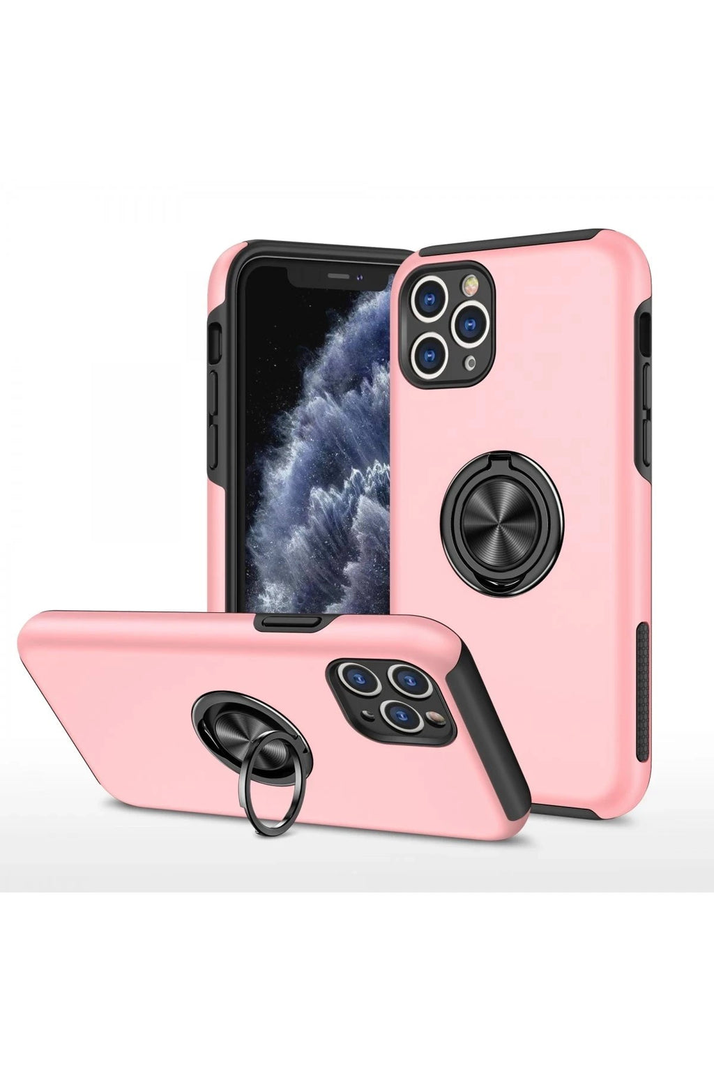 Mey İthalat® iPhone 11 Pro Max Kılıf Elit Yüzüklü Kapak - Pembe