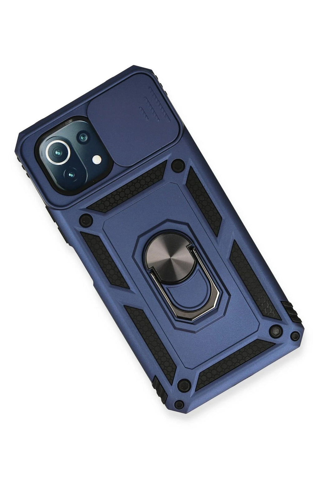 Mey İthalat® Mİ 11 Lite Kılıf Pars Lens Yüzüklü Silikon - Lacivert