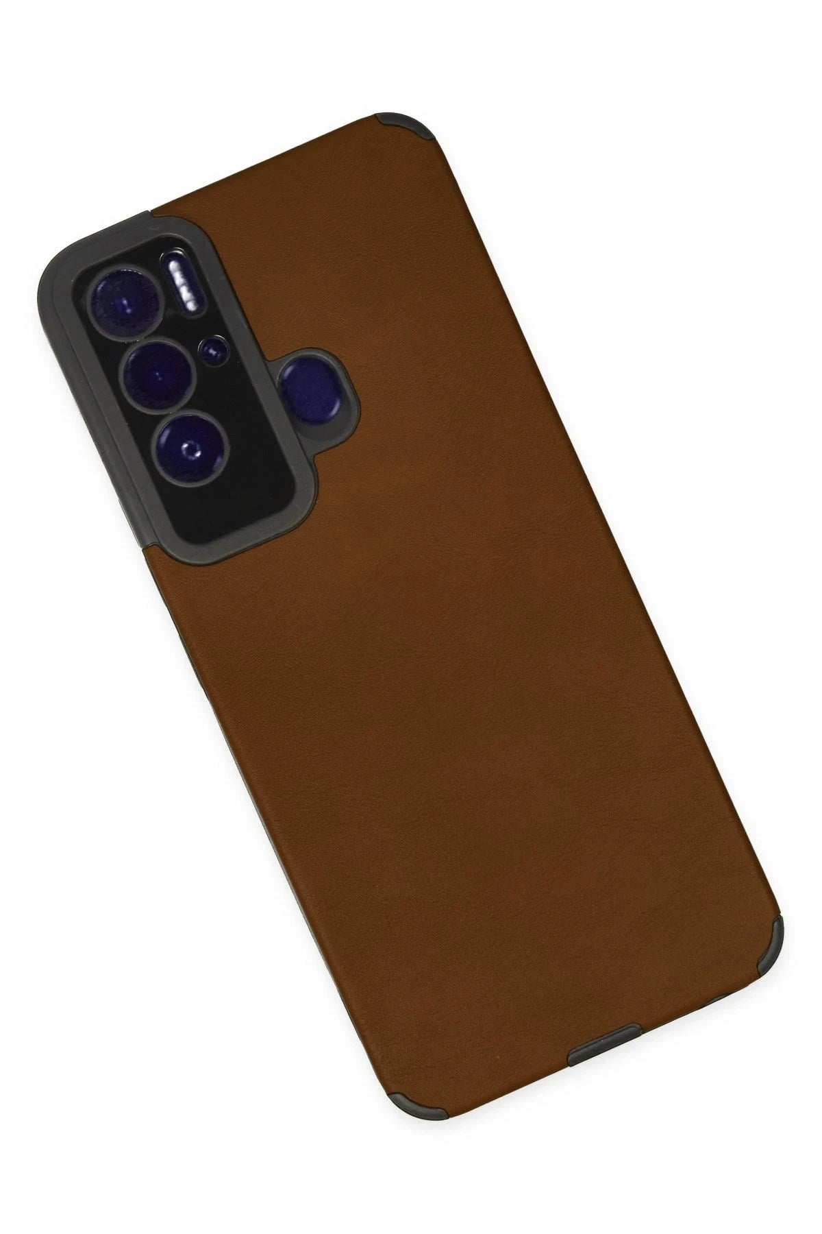 Mey İthalat® Tecno Pova Neo Kılıf Loop Deri Silikon - Kahverengi