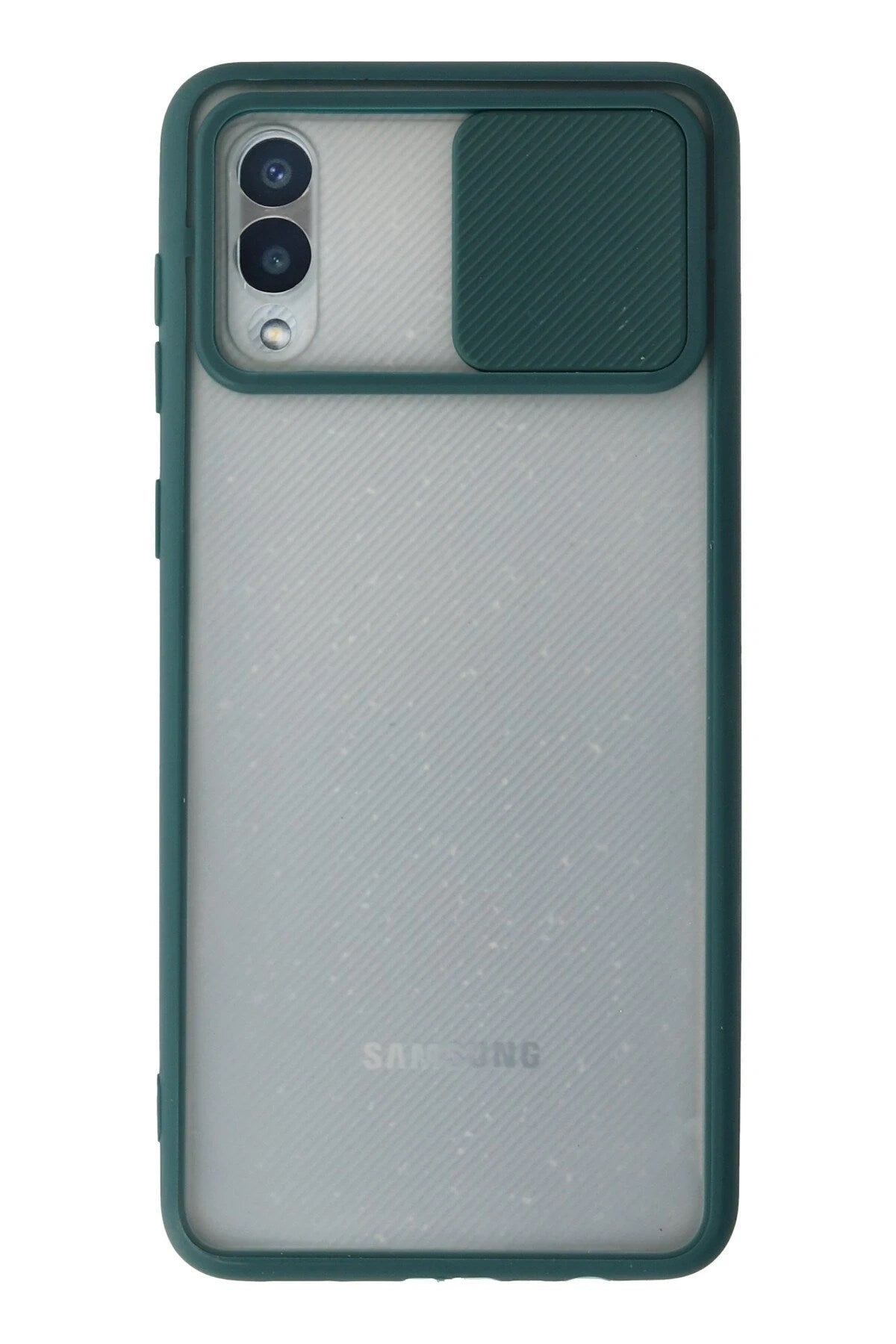 Mey İthalat® Samsung Galaxy A02 Kılıf Palm Buzlu Kamera Sürgülü Silikon - Yeşil