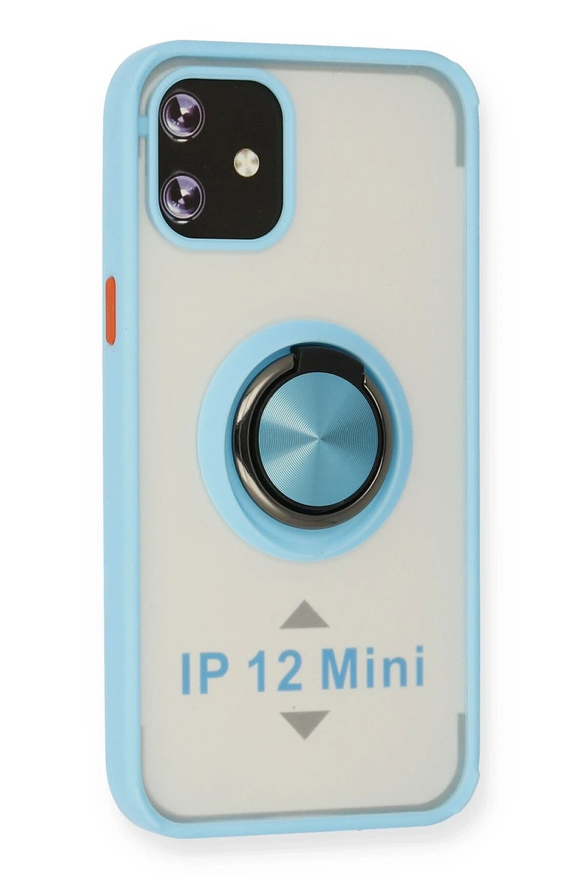 Mey İthalat® iPhone 12 Mini Kılıf Montreal Yüzüklü Silikon Kapak - Buz Mavi
