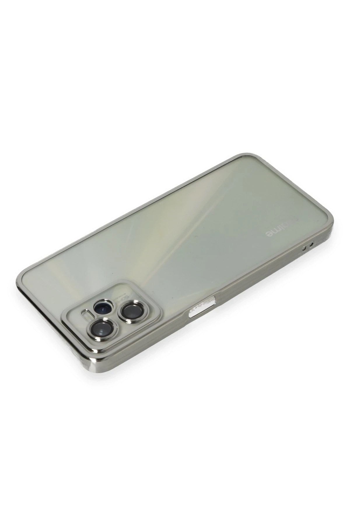 Mey İthalat® Realme C35 Kılıf Lensli Silikon - Gümüş
