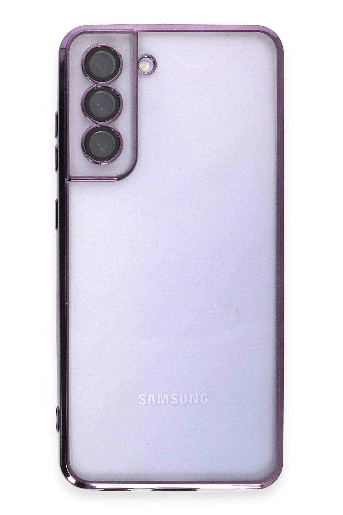 Mey İthalat® Samsung Galaxy S21 FE Kılıf Lensli Silikon - Mor