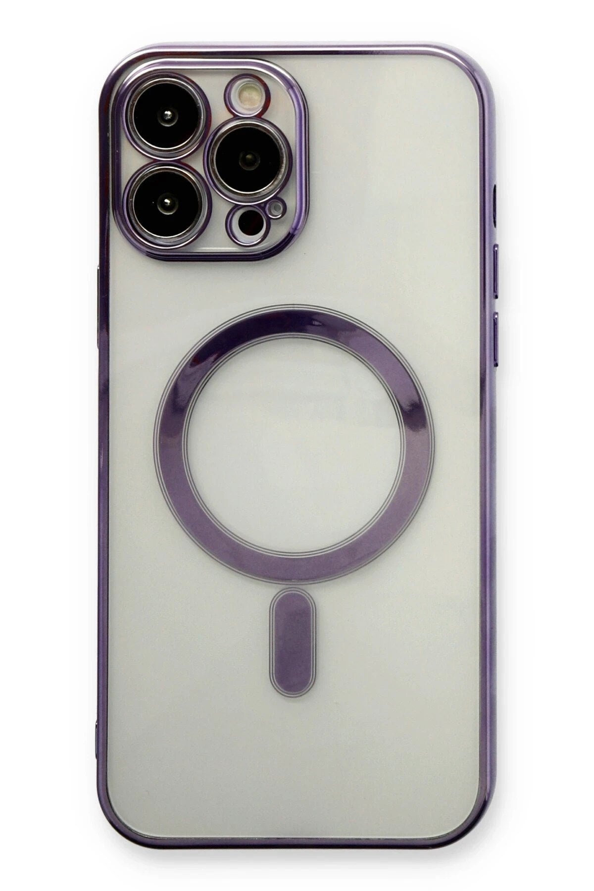Mey İthalat® iPhone 13 Pro Max Kılıf Magneticsafe Lazer Silikon - Mor