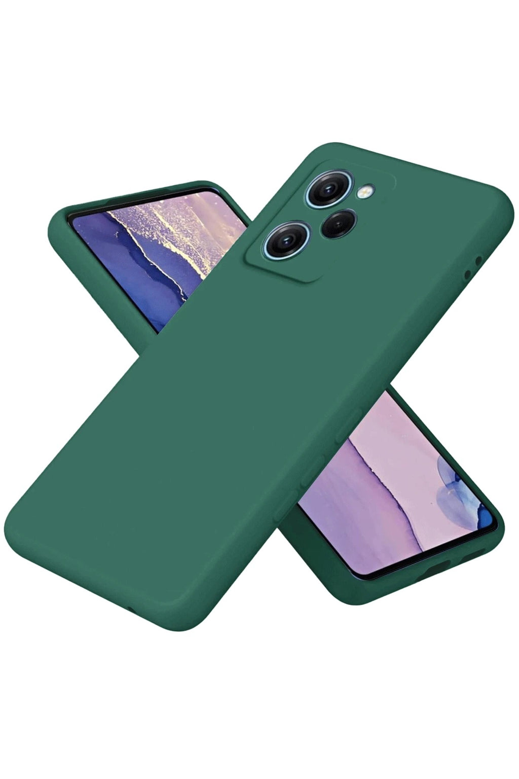 Mey İthalat® Poco X5 Pro 5G Nano içi Kadife Silikon - Koyu Yeşil