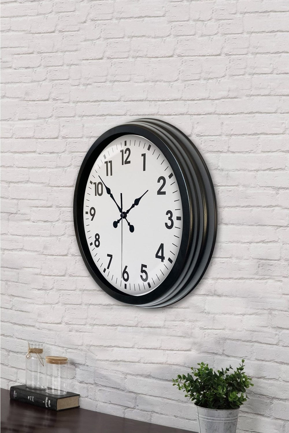 40 cm Siyah Metal Standart Duvar Saati