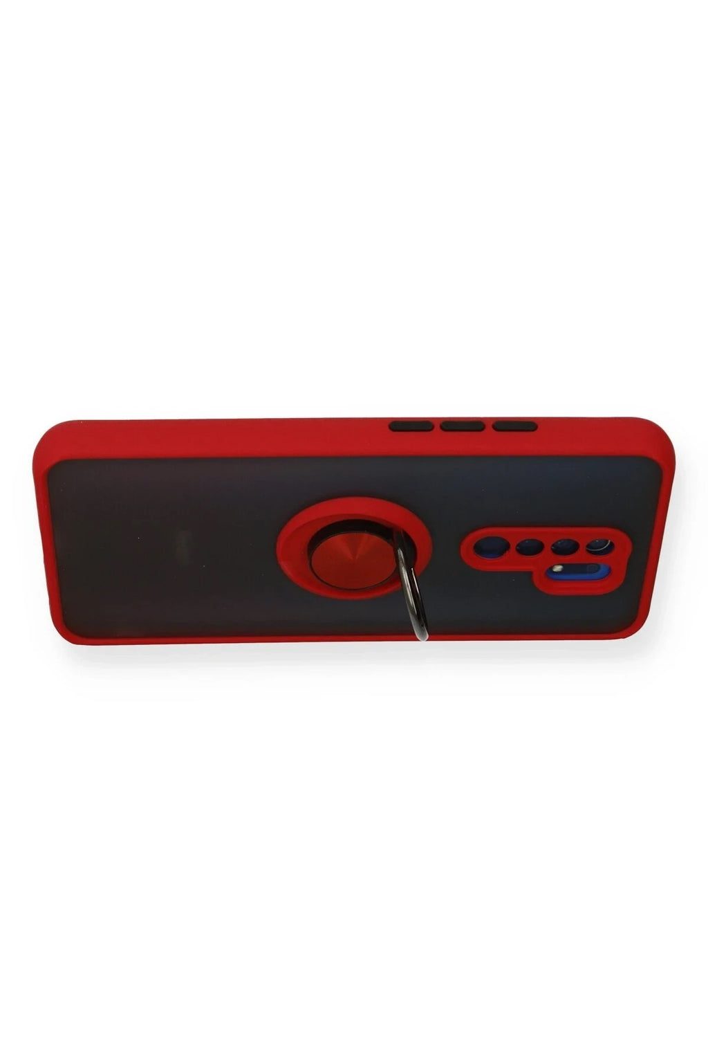 Mey İthalat® Redmi 9 Kılıf Montreal Yüzüklü Silikon Kapak - Kırmızı