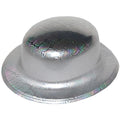 Mey İthalat® Gümüş Renk Hologramlı Plastik Yuvarlak Melon 27x24 cm