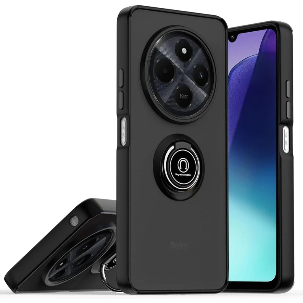 Mey İthalat® Realme C75 4G Kılıf Montreal Yüzüklü Silikon Kapak - Siyah