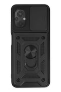 Mey İthalat® Poco M5 Kılıf Pars Lens Yüzüklü Silikon - Siyah