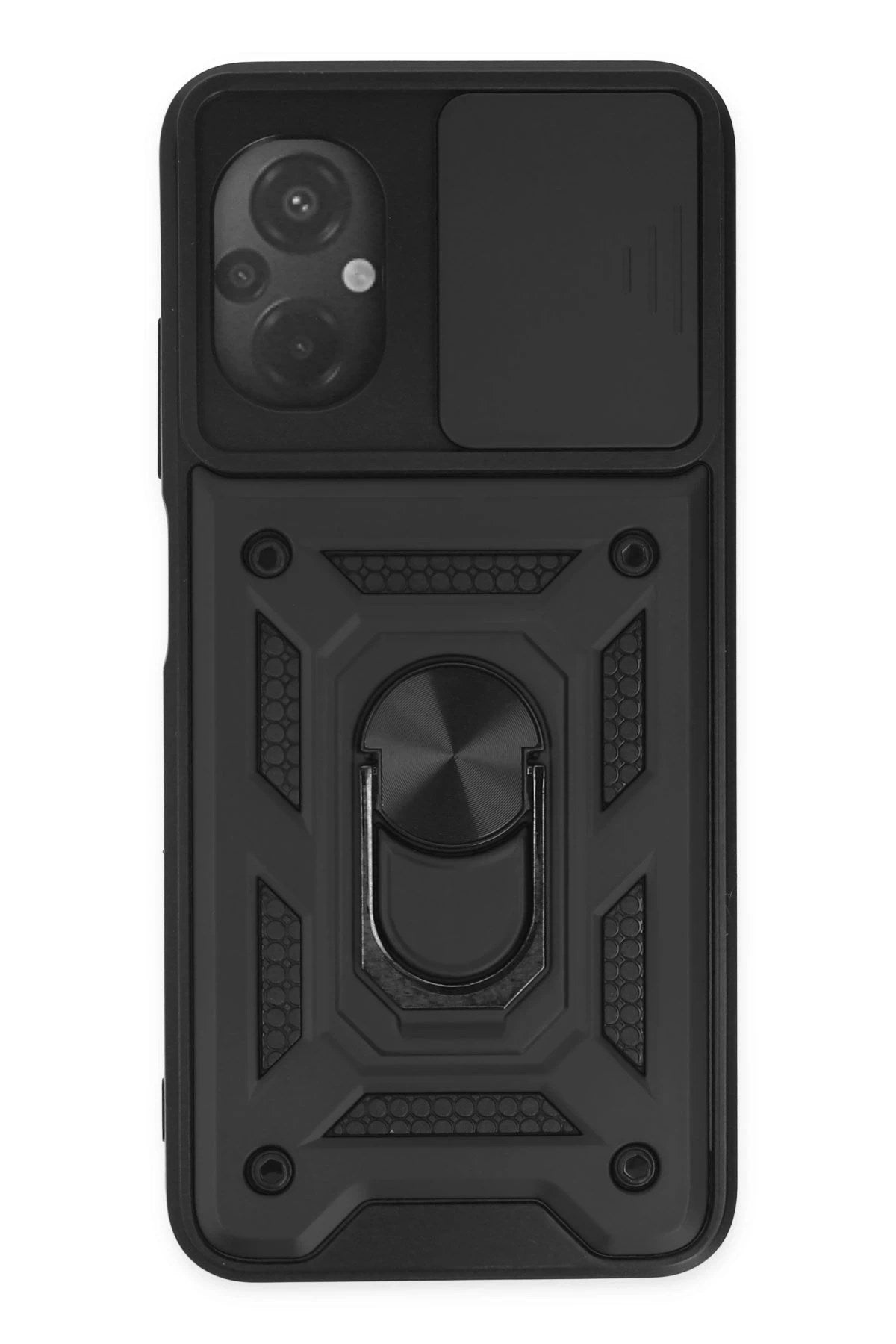 Mey İthalat® Poco M5 Kılıf Pars Lens Yüzüklü Silikon - Siyah