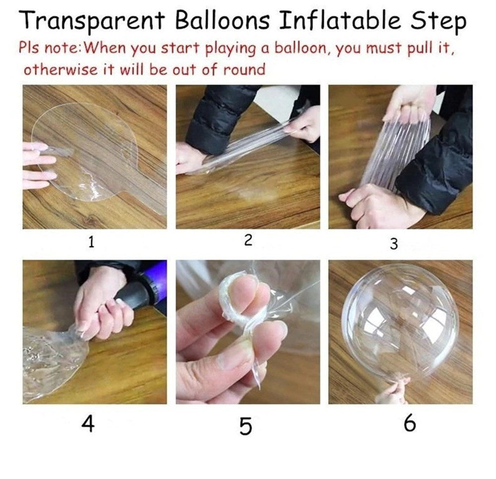 Mey İthalat® Kırmızı Simli Yuvarlak Şeffaf Balon 24 İnç