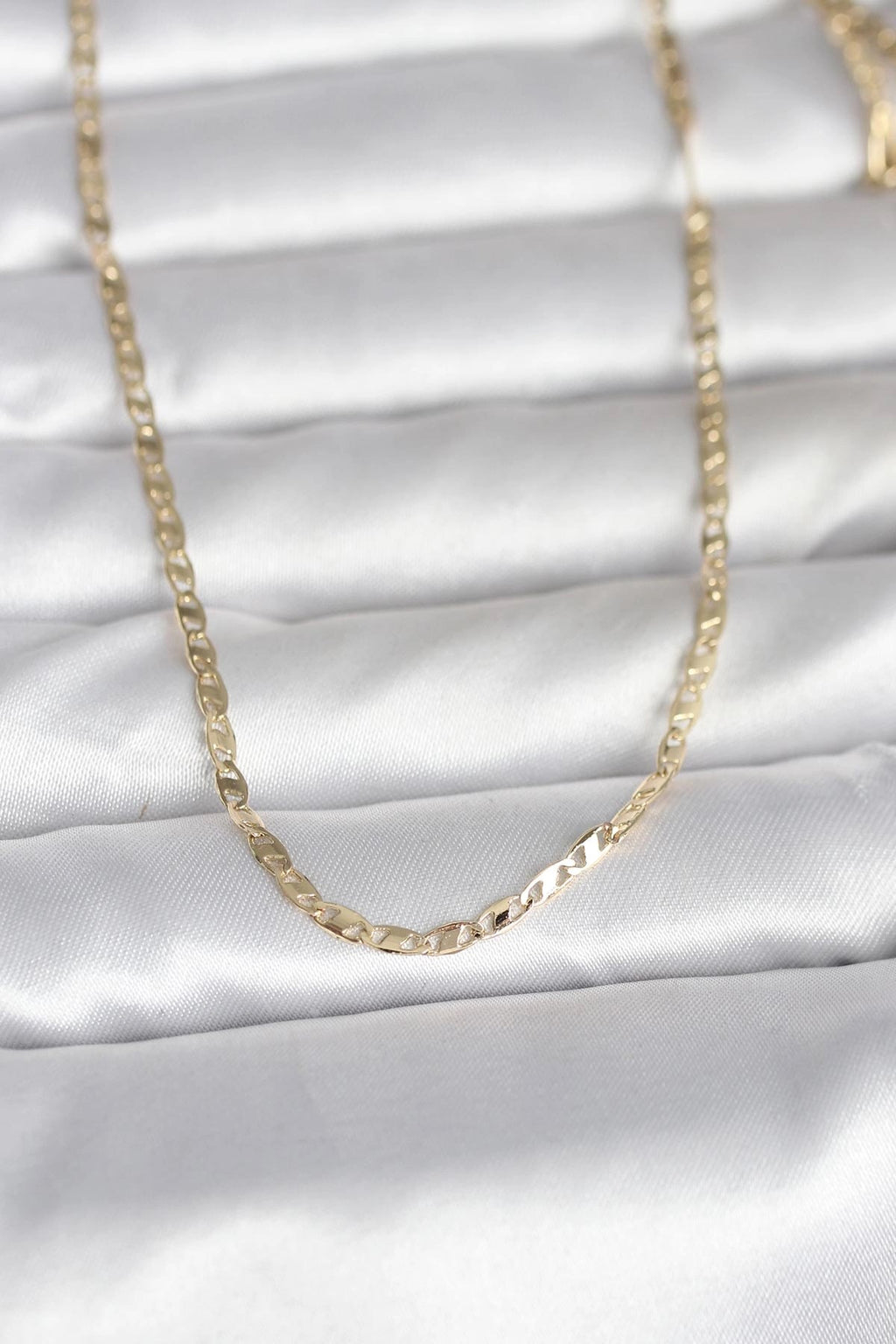 Mey İthalat® CM 14K Gold Renk Yassı Zincir Model 60 cm Kadın Kolye