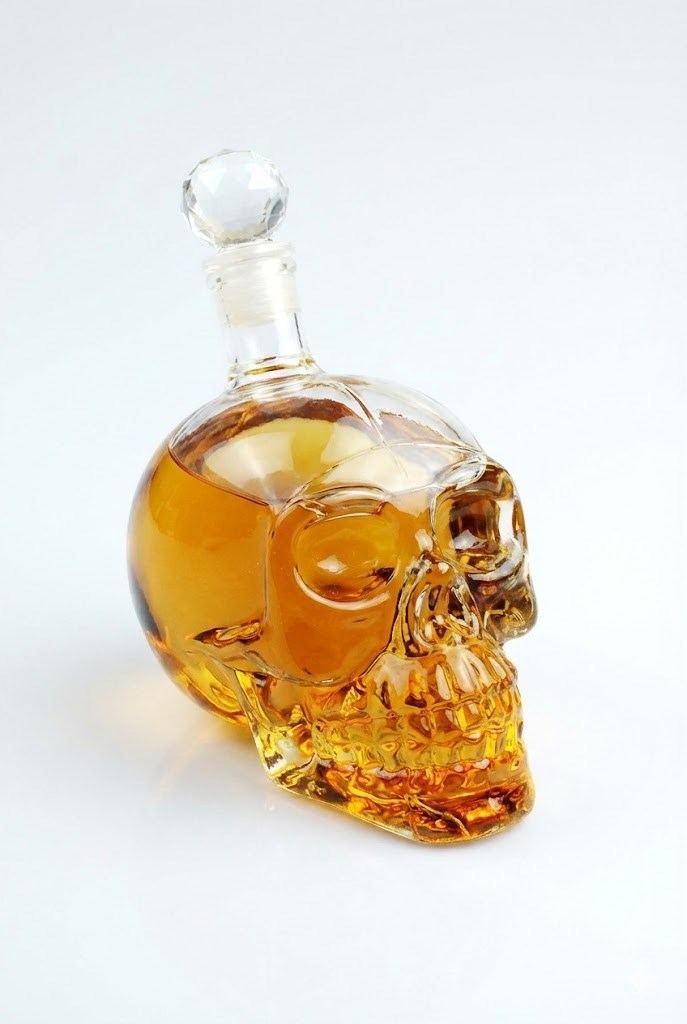 Crystal Head Kuru Kafa Cam Şişe Hediyelik Sürahi (350 ML)