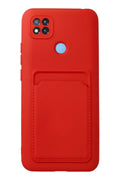 Mey İthalat® Redmi 9C Kılıf Kelvin Kartvizitli Silikon - Kırmızı