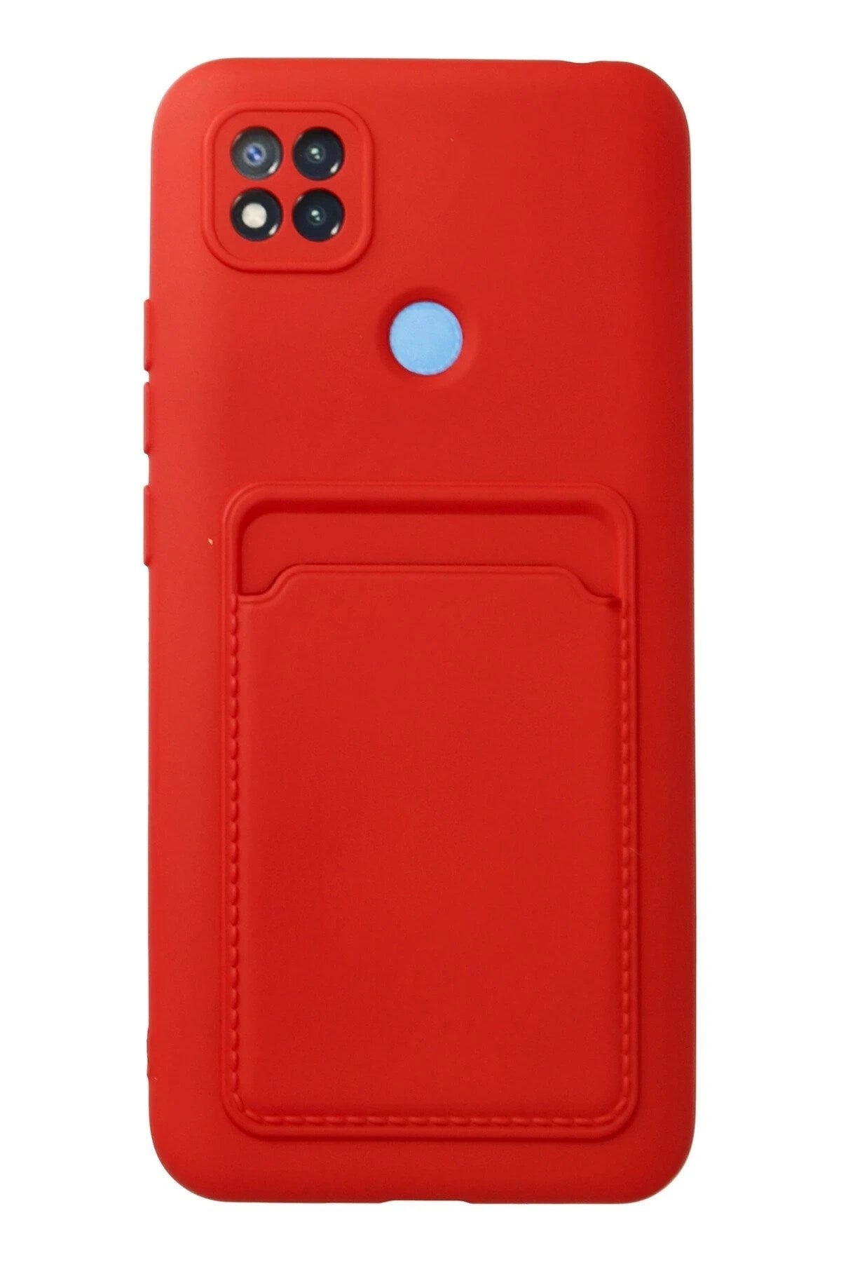 Mey İthalat® Redmi 9C Kılıf Kelvin Kartvizitli Silikon - Kırmızı