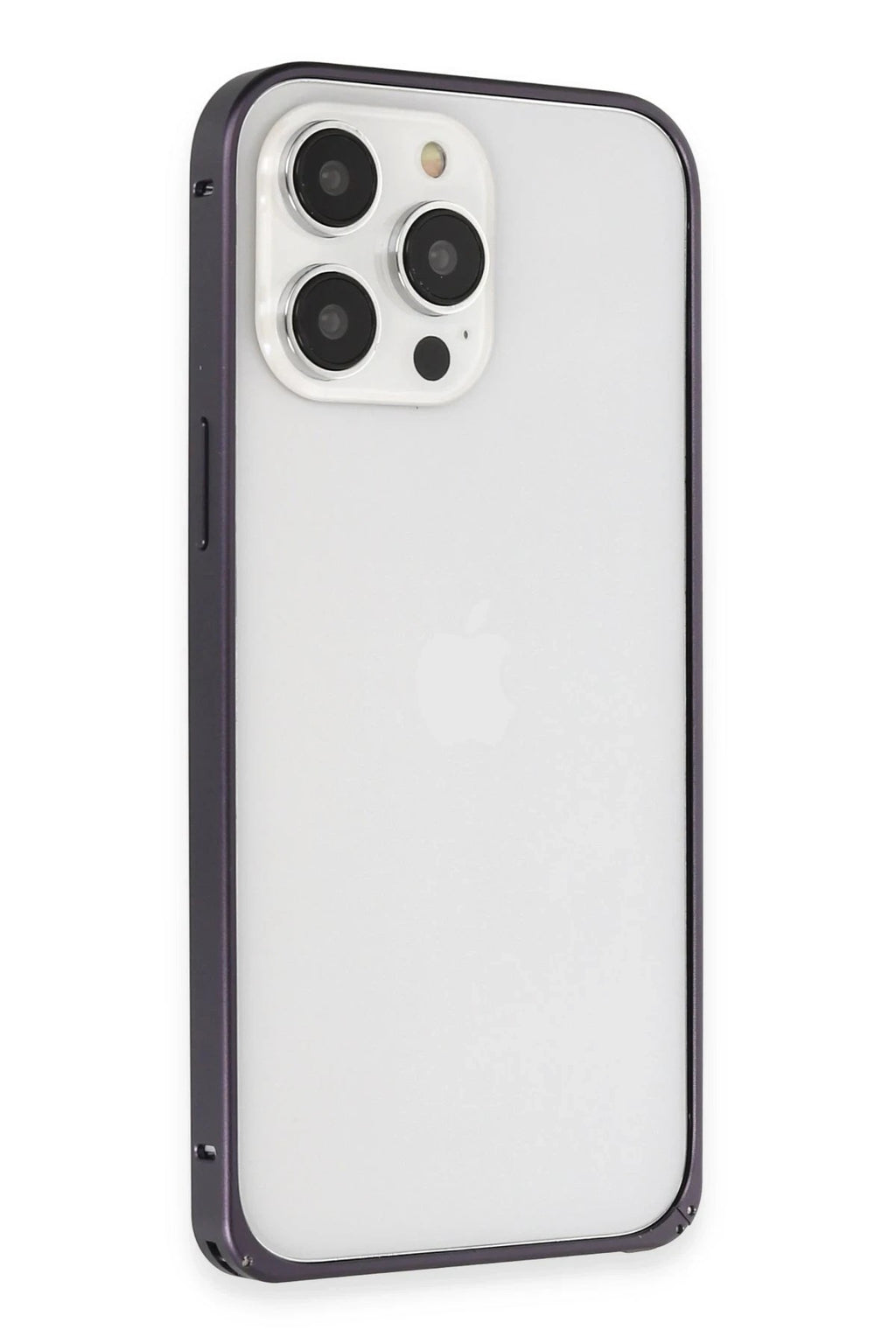 Mey İthalat® iPhone 14 Pro Kılıf Metal Bumper Magneticsafe Kapak - Derin Mor