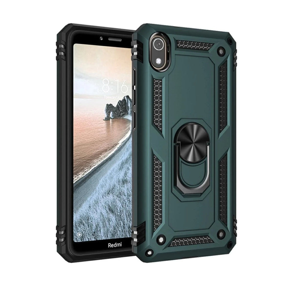 Mey İthalat® Redmi 7A Kılıf Sofya Yüzüklü Silikon Kapak - Yeşil