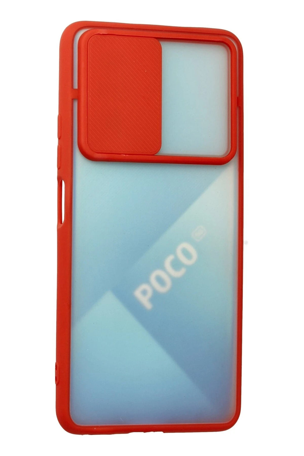 Mey İthalat® Poco F3 Kılıf Palm Buzlu Kamera Sürgülü Silikon - Kırmızı