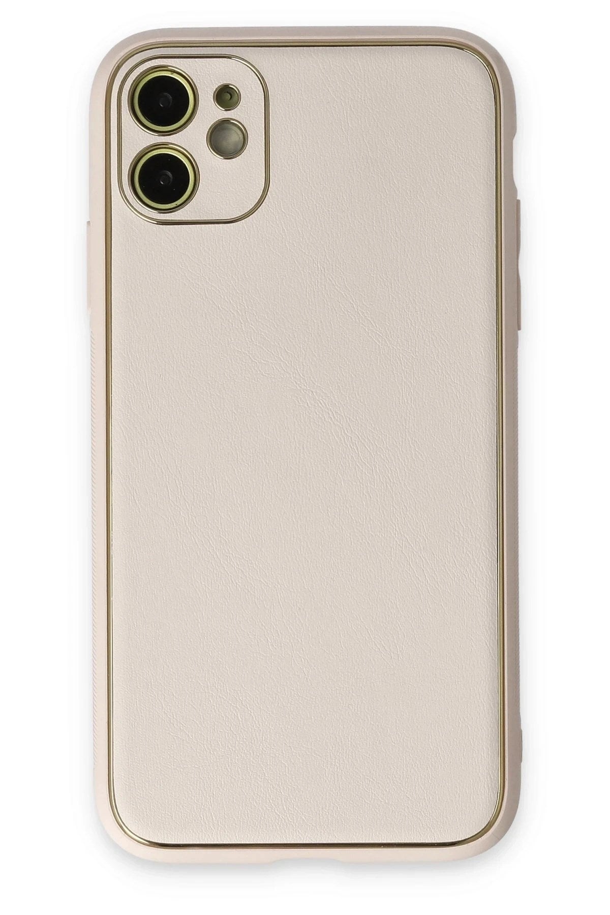 Mey İthalat® iPhone 12 Kılıf Coco Deri Silikon Kapak - Beyaz